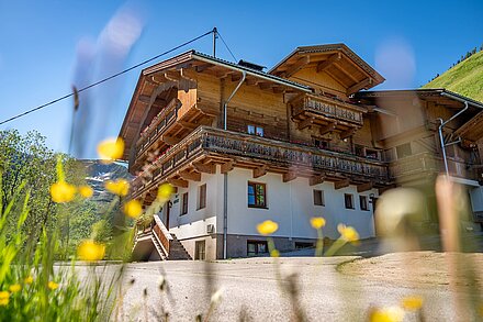 Apartmenthaus im Sommer Haus Gutwenger in herrlich grünen Wiesen